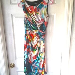 Suzi Chin Multicolor Abstract Print Women's Dress